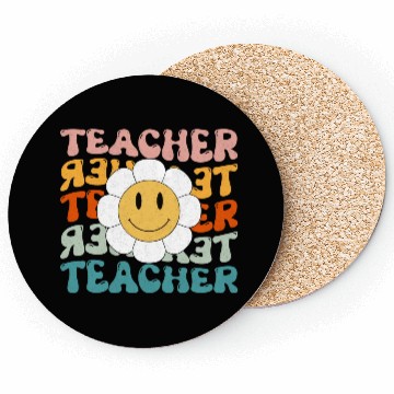 Discover Funny Hippie Face Teacher Coasters
