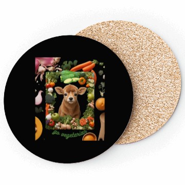 Discover cow animal vegetarian Coasters