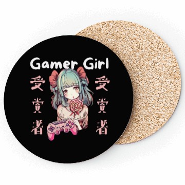 Discover Gamer girl Anime Lollipop girl Coasters