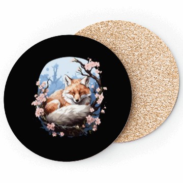 Discover Sleeping Fox Sleepyhead Napping Sleep Fox Lover Coasters