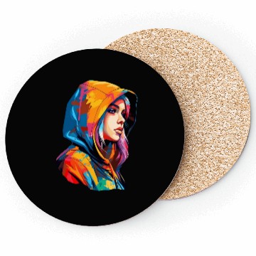 Discover The Hooded Girl Coasters