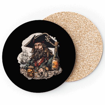 Discover Drunk Pirate / Ahoi / Anchor / Rum / Ship / Boat Coasters