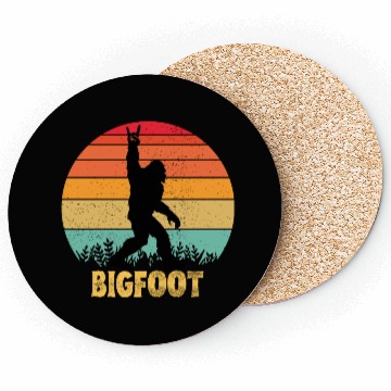 Discover Funny Bigfoot Rock Roll retro Coasters