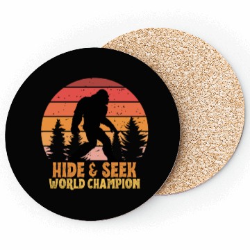 Discover bigfoot, hide & seek world champion retro Coasters