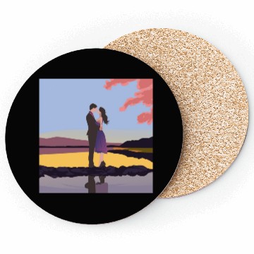 Discover Romantic couple dance with sakura flowers Coasters