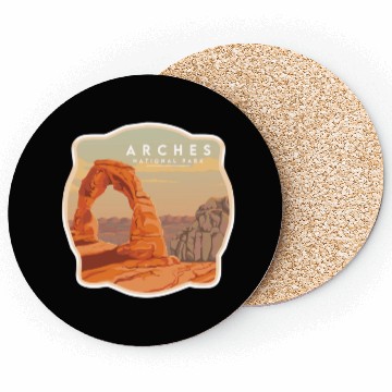 Discover Arches National Park Stickers Coasters