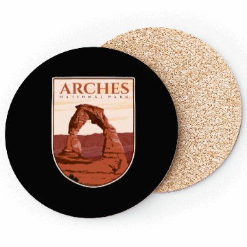 Discover Arches National Park Stickers Coasters