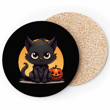 Discover Halloween cartoon cat Coasters