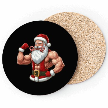 Discover Muscular Santa Fit for the holidays Coasters