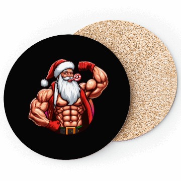 Discover Muscular Santa Fit for the holidays Coasters