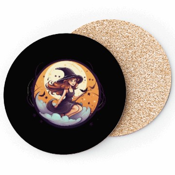 Discover cartoon halloween witch Coasters