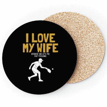 Discover I Love My Wife Pickleball Coach Player Pro Team Coasters