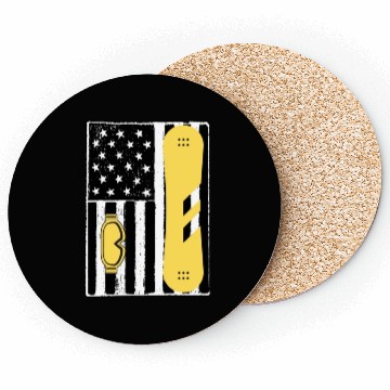 Discover Vintage Snowboarding Us Flag Coasters