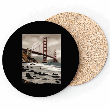 Discover Golden Gate Bridge California Coasters, Golden Gate