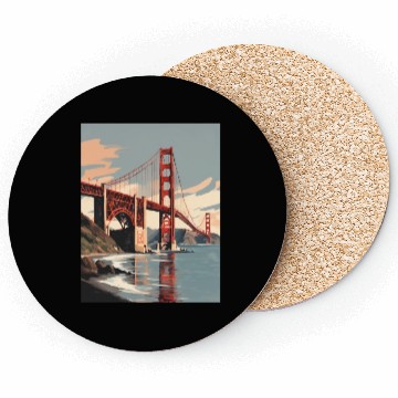 Discover Golden Gate Bridge California Coasters, Golden Gate