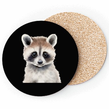 Discover Baby Raccoon Portrait Coasters