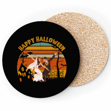 Discover Happy Halloween. Spooky Ghost Skeleton Zombie Witc Coasters