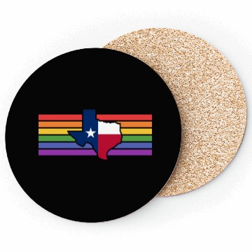 Discover Texas Map Pride Flag Design for proud LGBT+ Texans Coasters