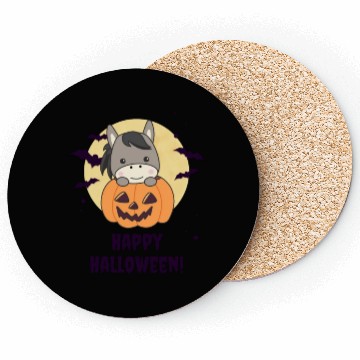 Discover Donkey In Pumpkin Sweet Donkey Happy Halloween Coasters