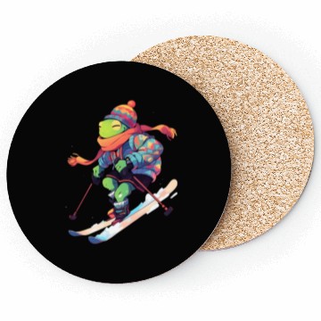 Discover Frog Skiing Skier Ski Winter Snow Coasters