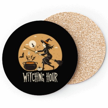 Discover Witchy hour Halloween Print Design Coasters