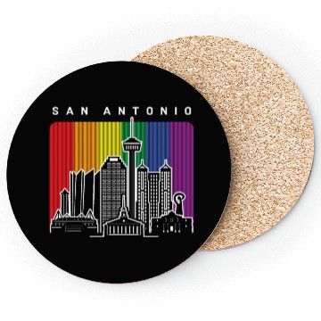Discover San Antonio Texas Rainbow Flag LGBTQAI Pride Coasters