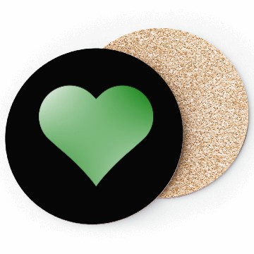 Discover Green Cute Heart Icon Coasters