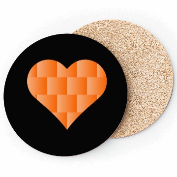 Discover Orange Cute Heart Icon Coasters