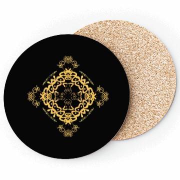 Discover Intricate Gold Mandala Pattern Coasters
