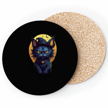Discover Spooky Cat and Pumpkin Head: A Scary and Funny Coasters