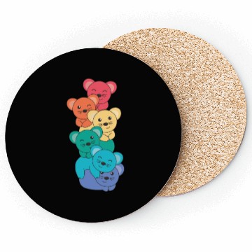 Discover Rainbow Flag Pride Lgbtq Cute Mouse Stack Coasters