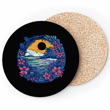 Discover Flower Blossoms By Ocean Surfing Coasters
