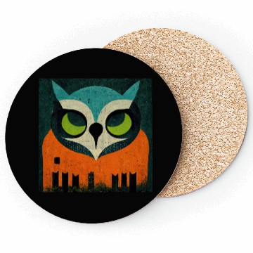 Discover Mod Owl: Teal-Headed Owl Coasters