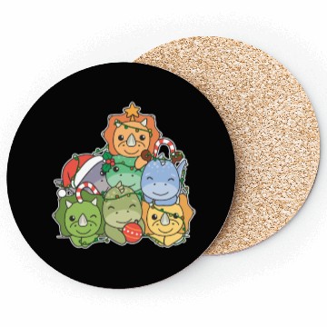 Discover Dinosaur Christmas Tree Funny Animal Coasters