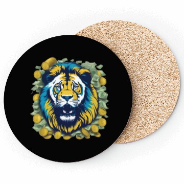 Discover Money Lion Art Coasters