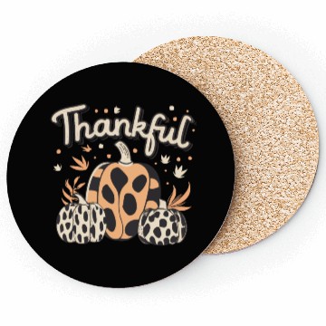 Discover Thankful Thanksgiving Fall Vibes Coasters