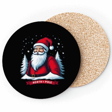 Discover North Pole santa merry christmas Coasters