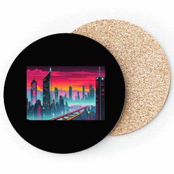 Discover Cyberpunk Cityscape Coasters