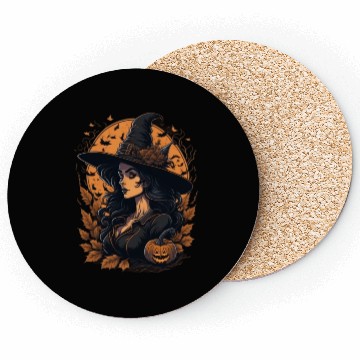 Discover hallowen witch design 27 Coasters