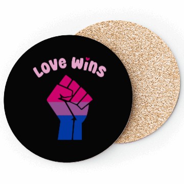 Discover Love Wins Bisexual Pride Fist for Equality Coasters