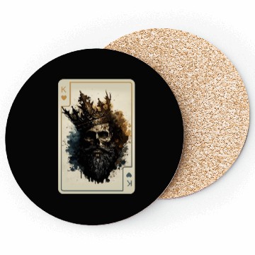 Discover King of Hearts Creepy Card Game Poker Coasters