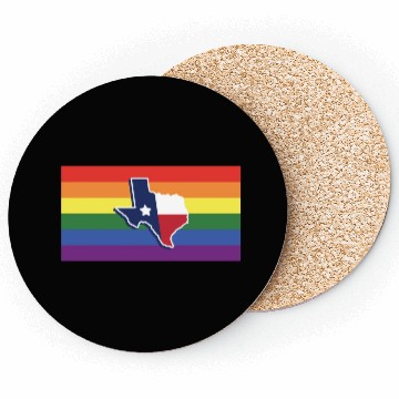 Discover Texas Map Pride Flag Design for proud LGBT+ Texan Coasters