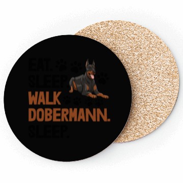 Discover Eat Sleep Walk Doberman Coasters