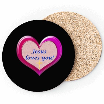 Discover Jesus loves you! Coasters