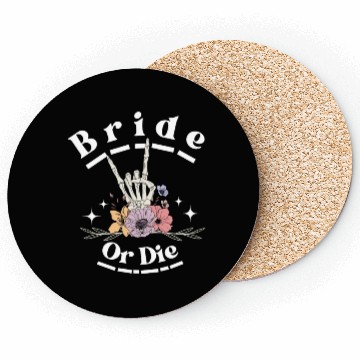 Discover Bride Or Die Skeleton Hand Gothic Bachelorette Coasters