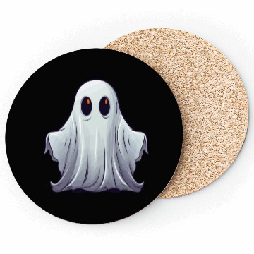 Discover Funny Halloween Pumpkin With Cute Ghost Coasters