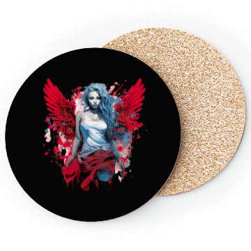 Discover Woman with Angel Wings Angel Esoteric Wings Coasters
