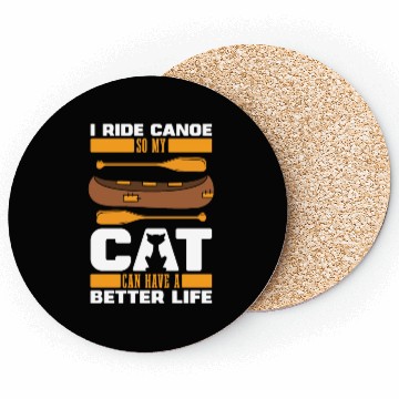 Discover Canoe Canoeing Canoeist Cat Coasters