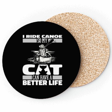 Discover Canoe Canoeing Canoeist Cat Coasters