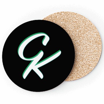 Discover CK ligature white green Coasters